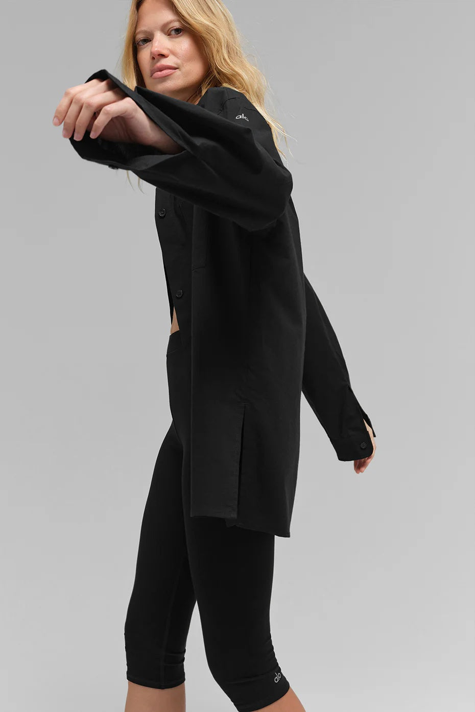 Cotton Real Deal Button Up Long Sleeve - Black