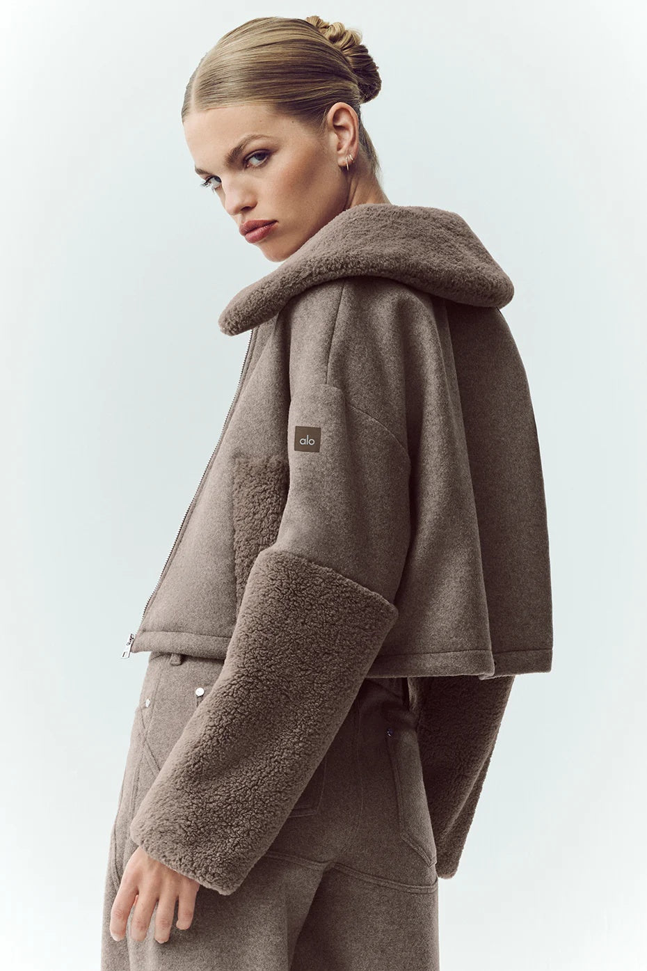 Wool Blend Nightfall Bomber - Alpine Cocoa Heather