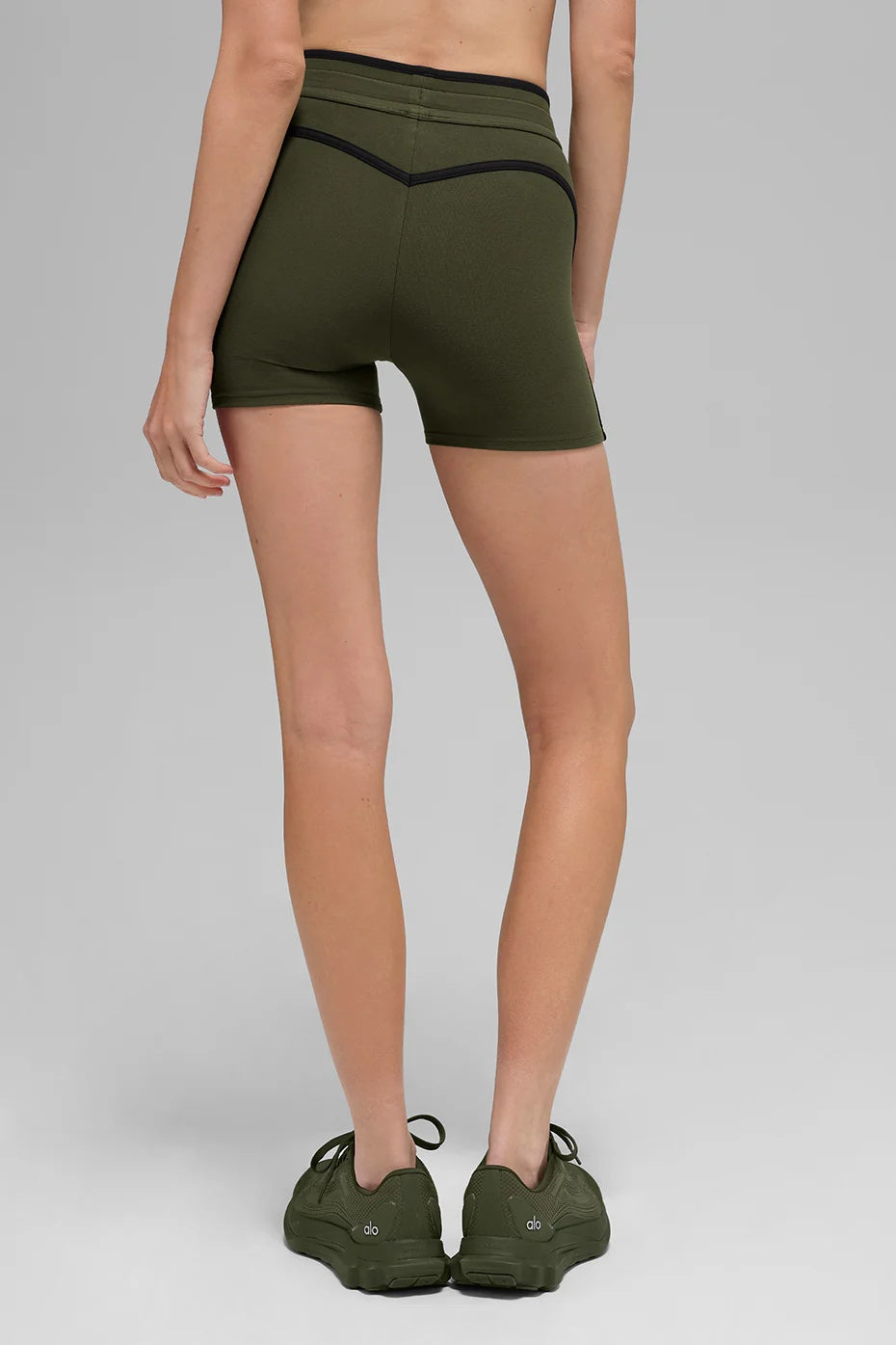 4" Airbrush High-Waist Race Pace Short - Green Olive/Black