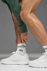 Unisex Half-Crew Throwback Sock - White/Clover Green