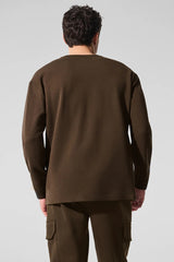 Double Take Long Sleeve Crew - Espresso