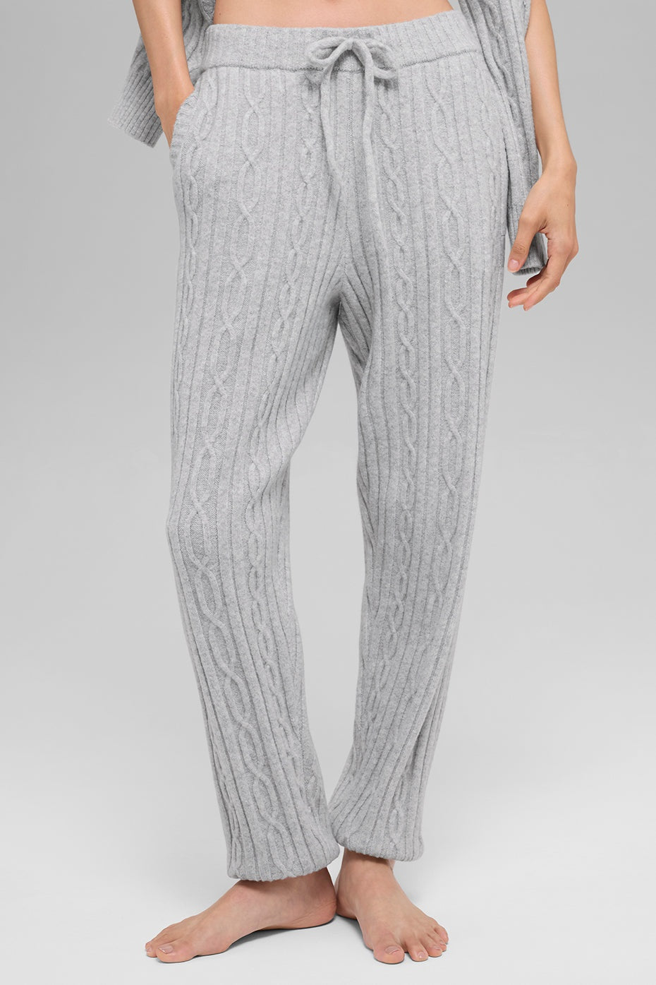 Cable Knit Winter Bliss Pant - Athletic Heather Grey