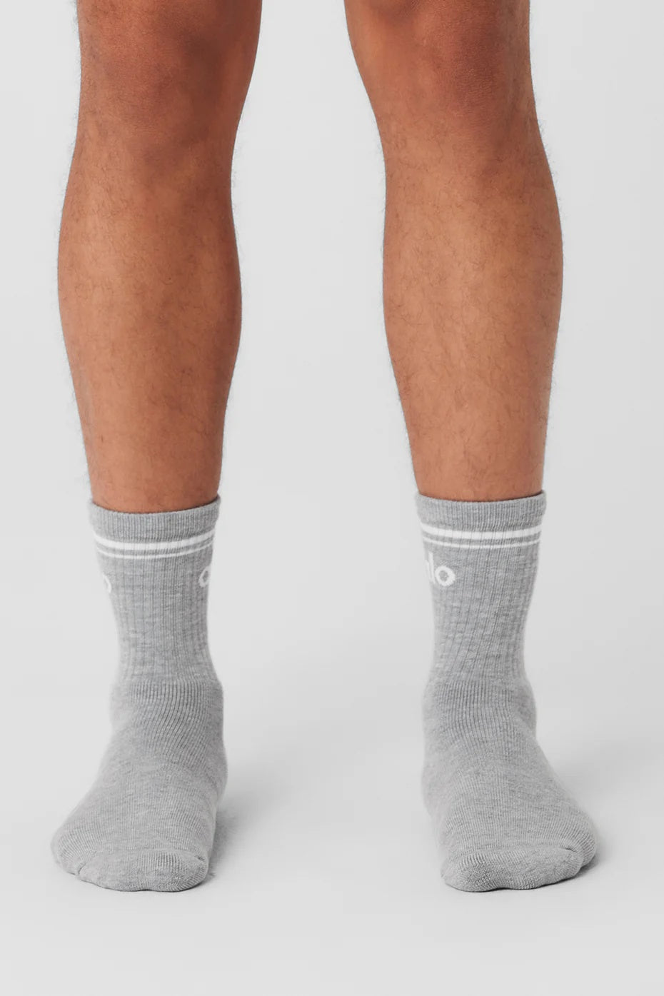 Unisex Half-Crew Throwback Sock - Athletic Heather Grey/White