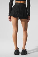 Mesh Baseline Tennis Skirt - Black