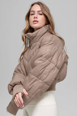 Cropped Atmosphere Puffer - Chai Latte