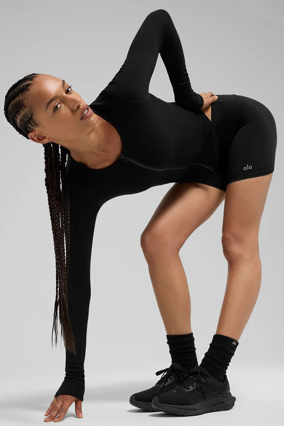 Ribbed Stardust Long Sleeve - Black