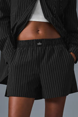 Pinstripe Daylight Boxer Short - Black/Titanium