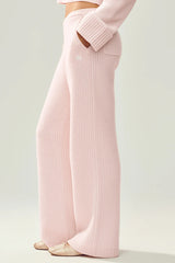 Cashmere High-Waist Northstar Straight Leg Pant - Frosted Pink