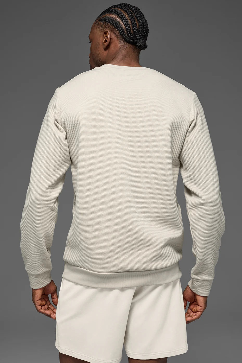 Waffle Lounge Long Sleeve Crew - Bone