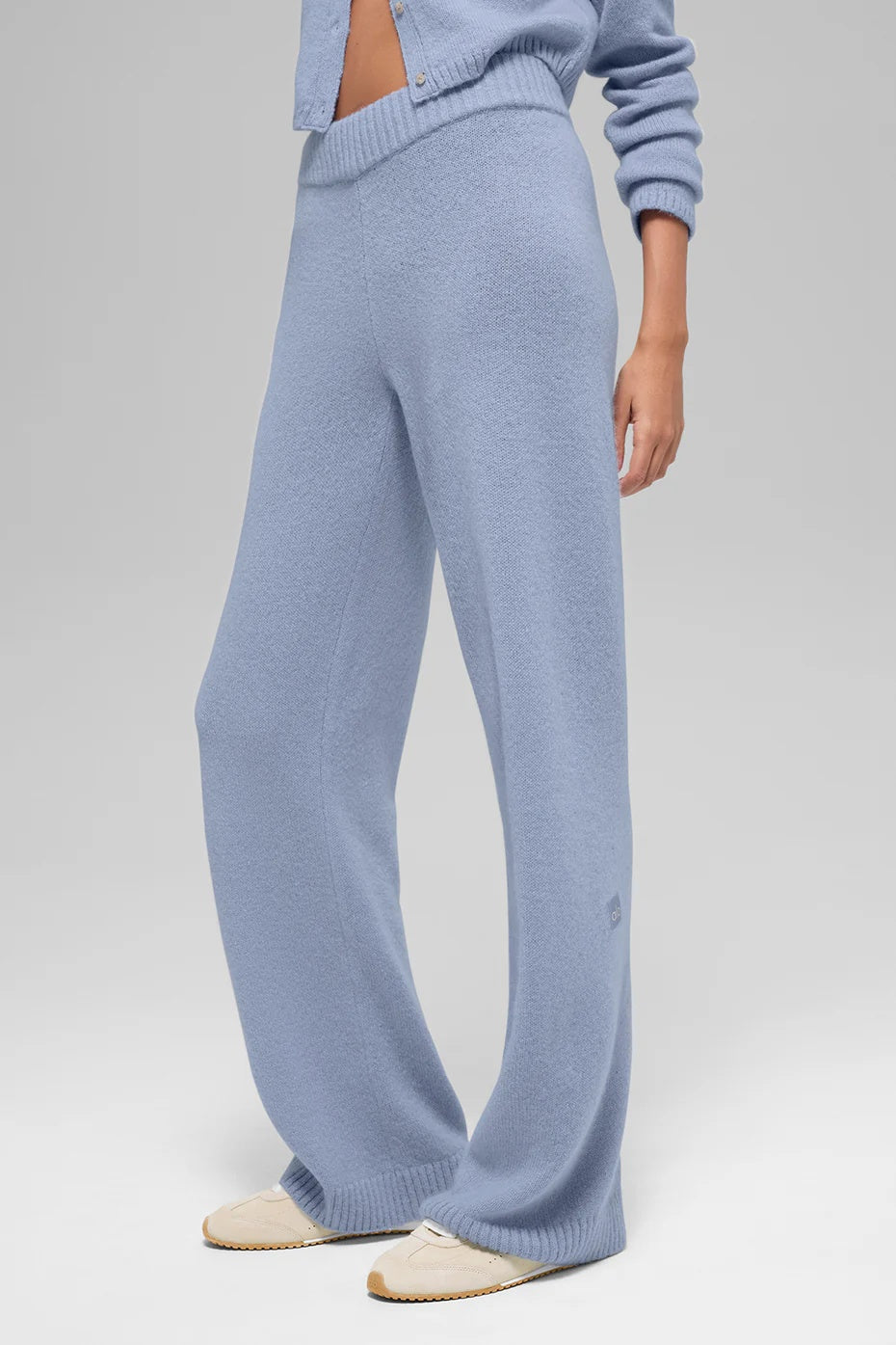 Wool Cashmere High-Waist New Class Wide Leg Pant - Winter Frost