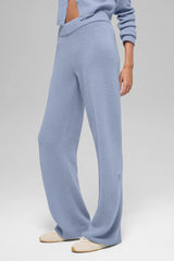 Wool Cashmere High-Waist New Class Wide Leg Pant - Winter Frost