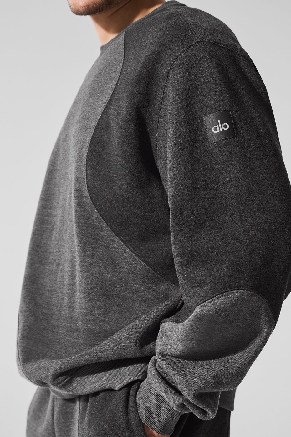 Make Waves Crew Neck Pullover - Dark Heather Grey Tonal