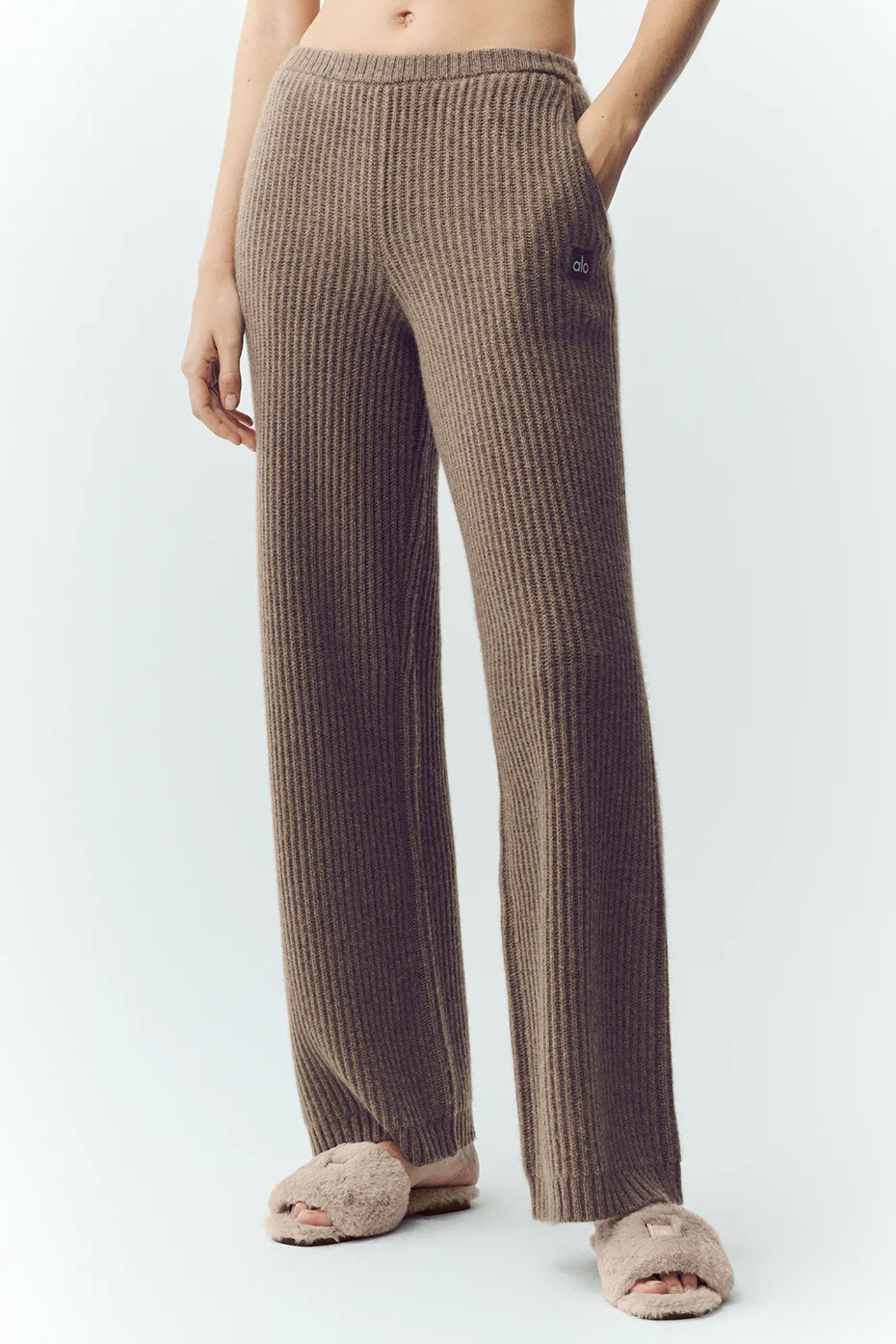 Cashmere High-Waist Northstar Straight Leg Pant - Alpine Cocoa Heather