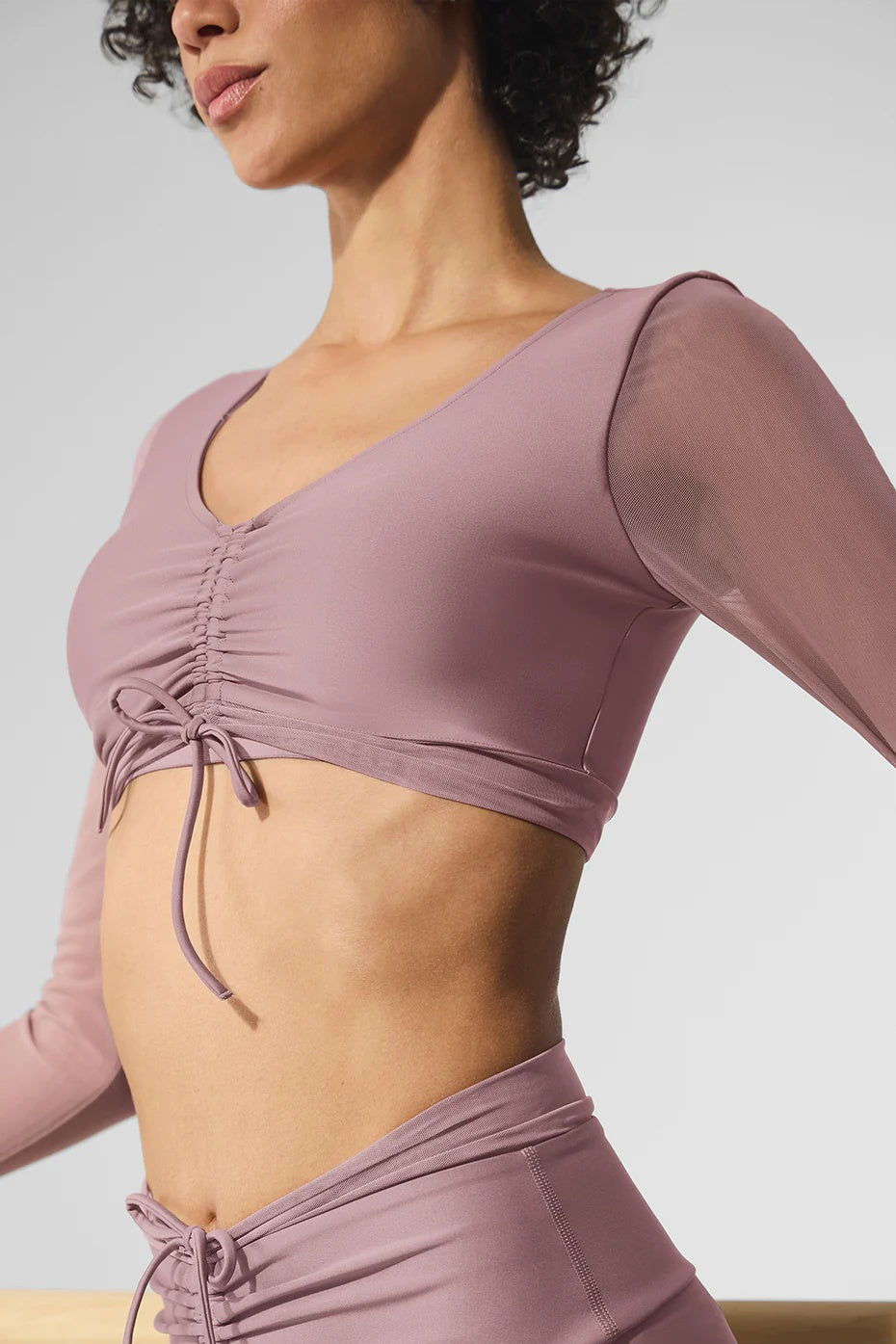 Airlift Mesh Divine Long Sleeve Bra - Smoky Quartz