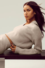 Cashmere Northstar Polo - Oat Heather