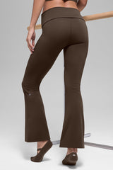 ALO Softsculpt 7/8 Foldover Flare Legging - Espresso