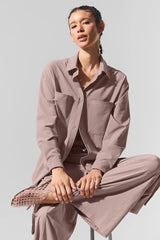 Dreamscape Button Down Long Sleeve - Taupe