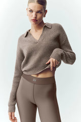 Cashmere Northstar Polo - Alpine Cocoa Heather