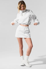 Cropped 1/4 Zip Alumni Pullover - White