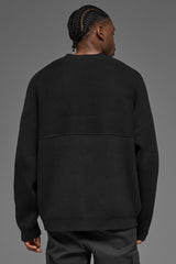 Domain Shift Rib Knit Sweater Crew - Black