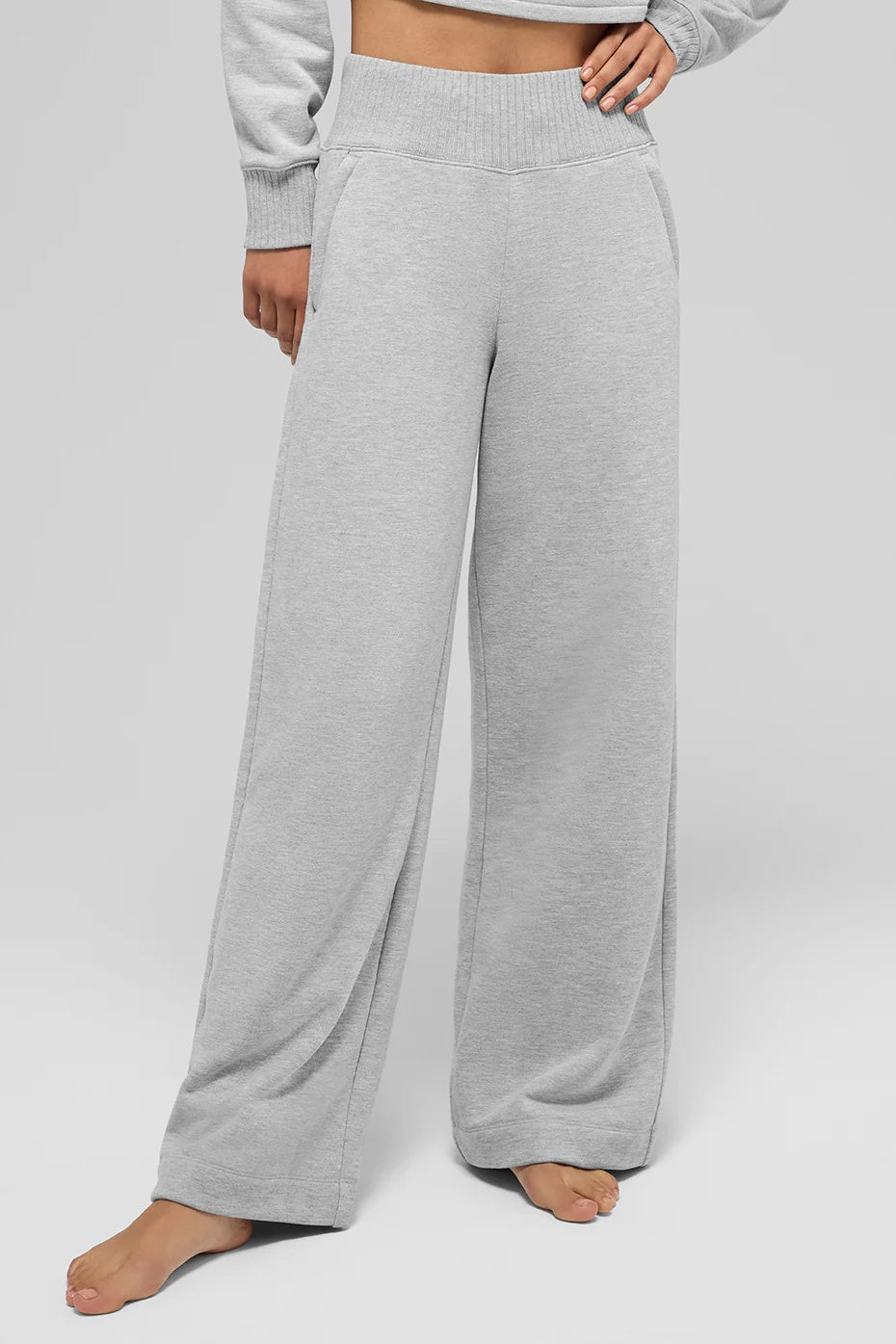 Serenity Wide Leg Sweatpant - Athletic Heather Grey