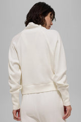 Waffle Weekend Escape Mock Neck Long Sleeve - Ivory