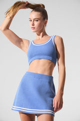 Tennis Club Sweater Knit Bra - Crystal Clear Blue/White