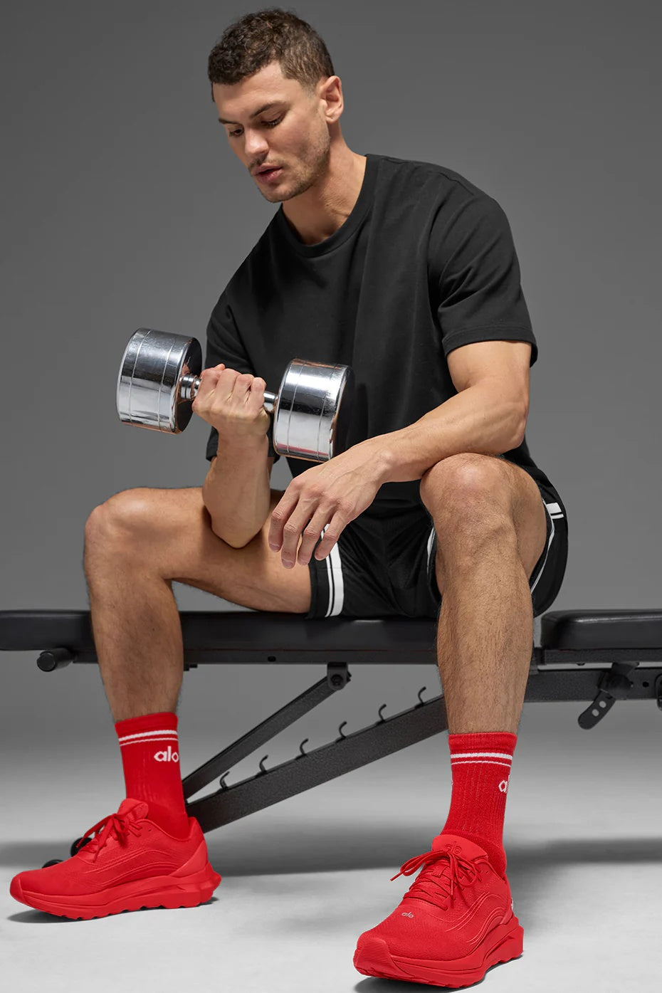 Unisex Half-Crew Throwback Sock - Bright Red/White