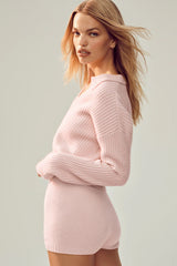 Cashmere Northstar Polo - Frosted Pink