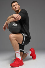 Unisex Half-Crew Throwback Sock - White/Bright Red