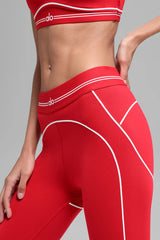 Airbrush High-Waist 7/8 Heart Throb Legging - Bright Red/White
