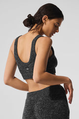 Marl Sweater Bra - Black Marl