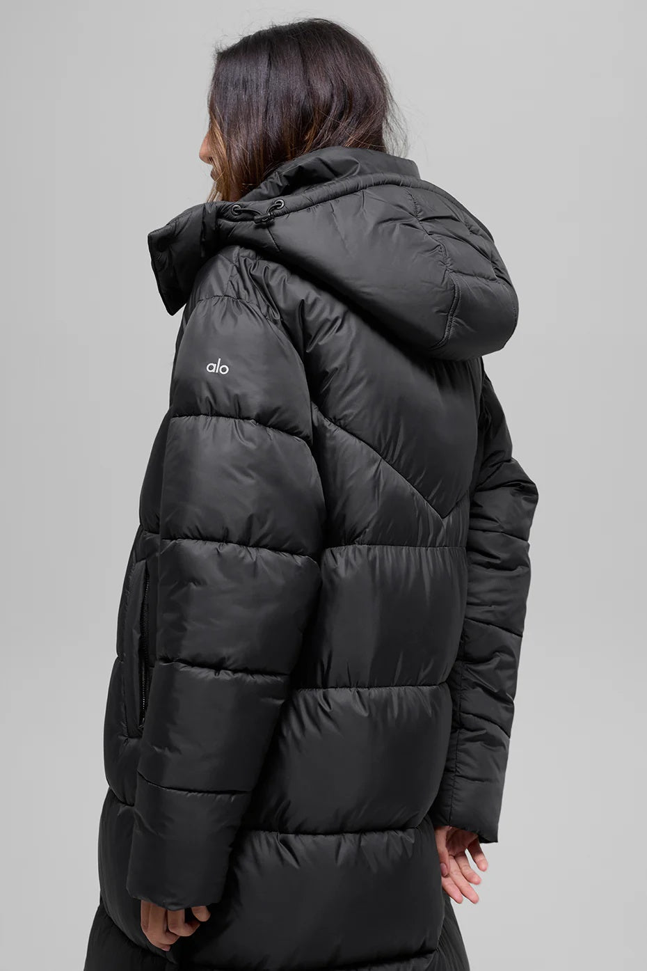 Gold Rush Puffer Trench - Black