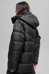 Gold Rush Puffer Trench - Black