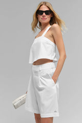 Cropped Dreamscape Tank - White