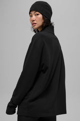 Double Take Long Sleeve 1/4 Zip - Black