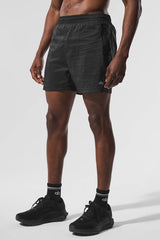 5" Game Time Ripstop 2-In-1 Short - Black/Black