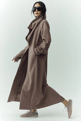Wool Blend Nightfall Long Coat - Alpine Cocoa Heather