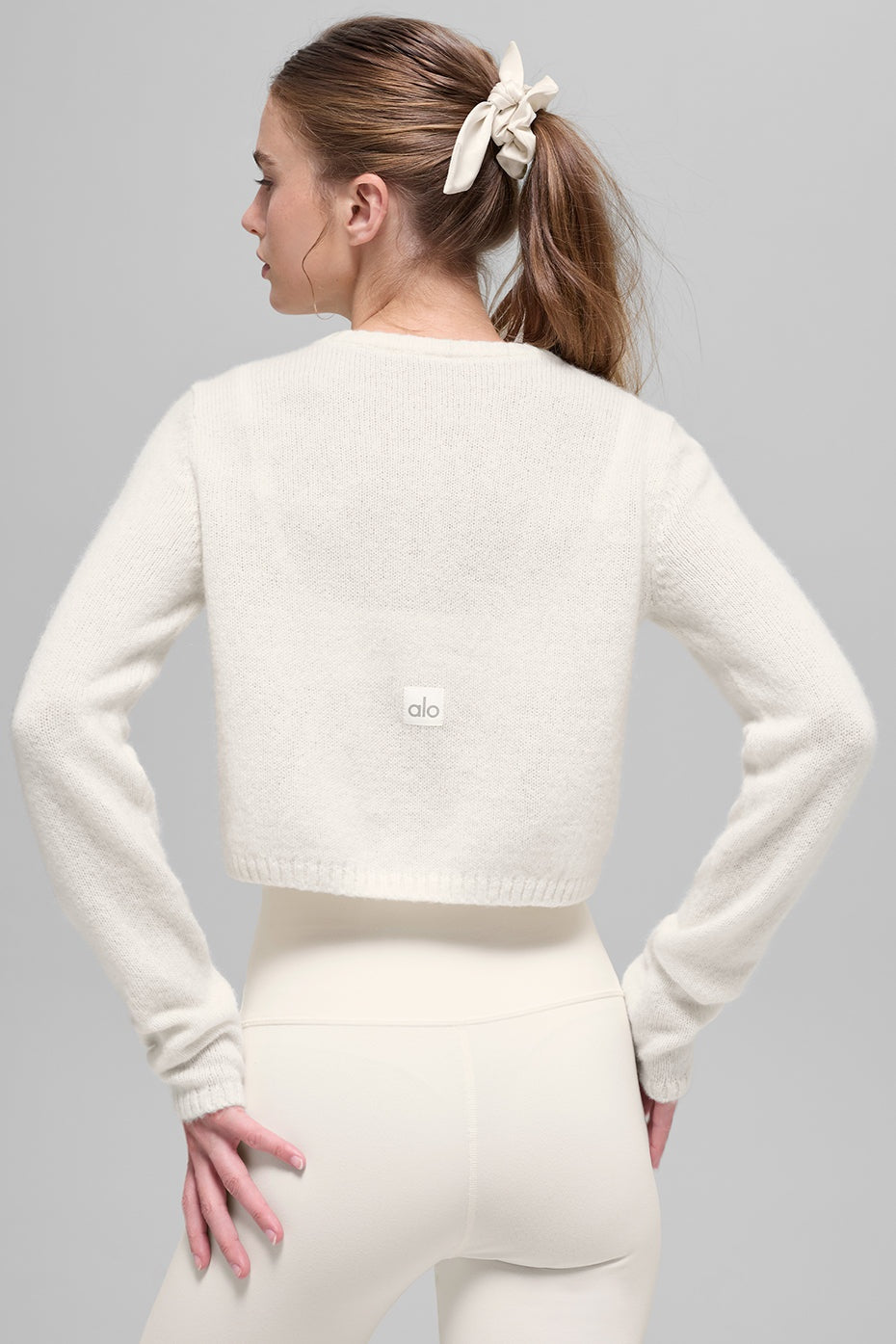 Wool Cashmere New Class Cropped Cardigan - Ivory