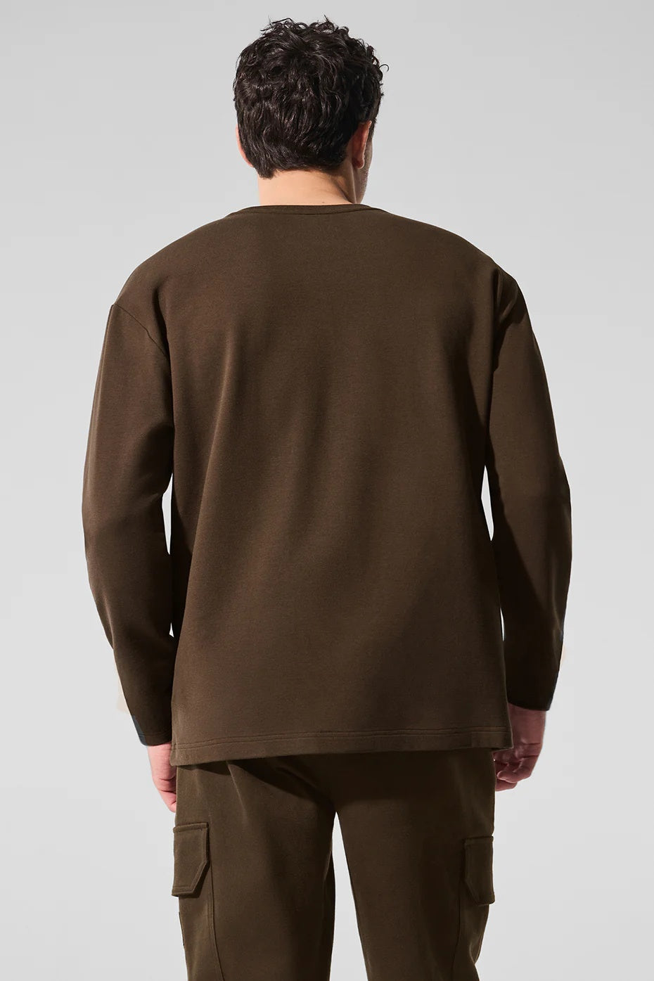 Double Take Long Sleeve Crew - Espresso