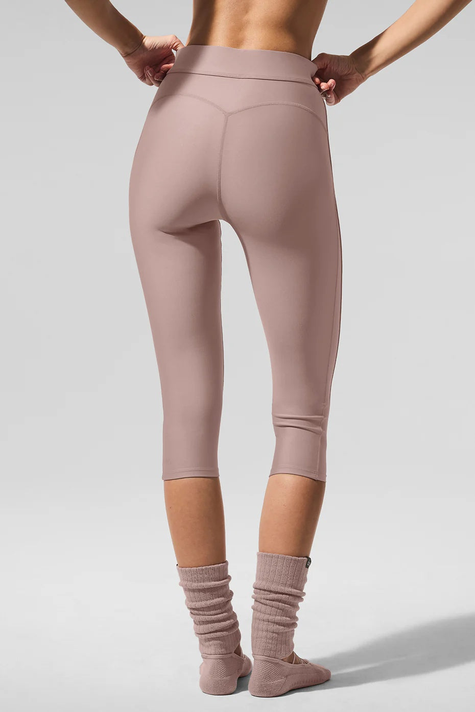 Airlift Mesh High-Waist Just Right Capri - Taupe