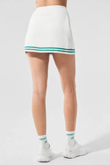 Tennis Club Sweater Knit Skirt - White/Spruce Green