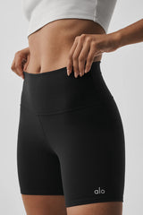 5" Airbrush High-Waist Biker Short - Black