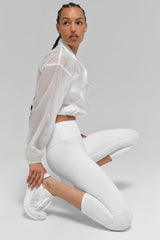 High-Waist Airbrush Capri - White