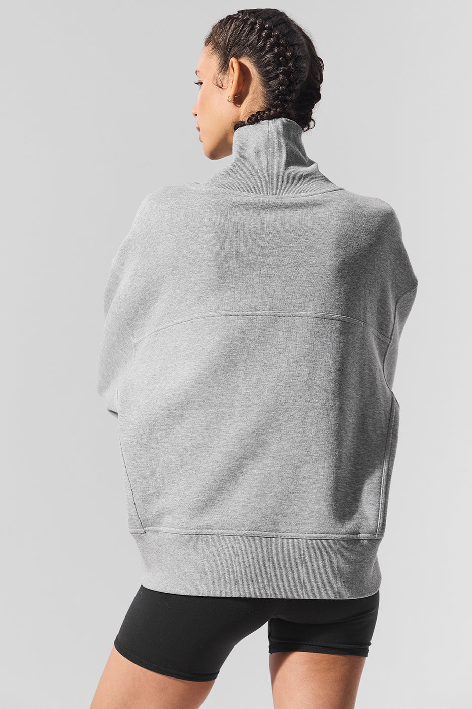 Hazy Mock Neck Pullover - Dark Athletic Heather Grey