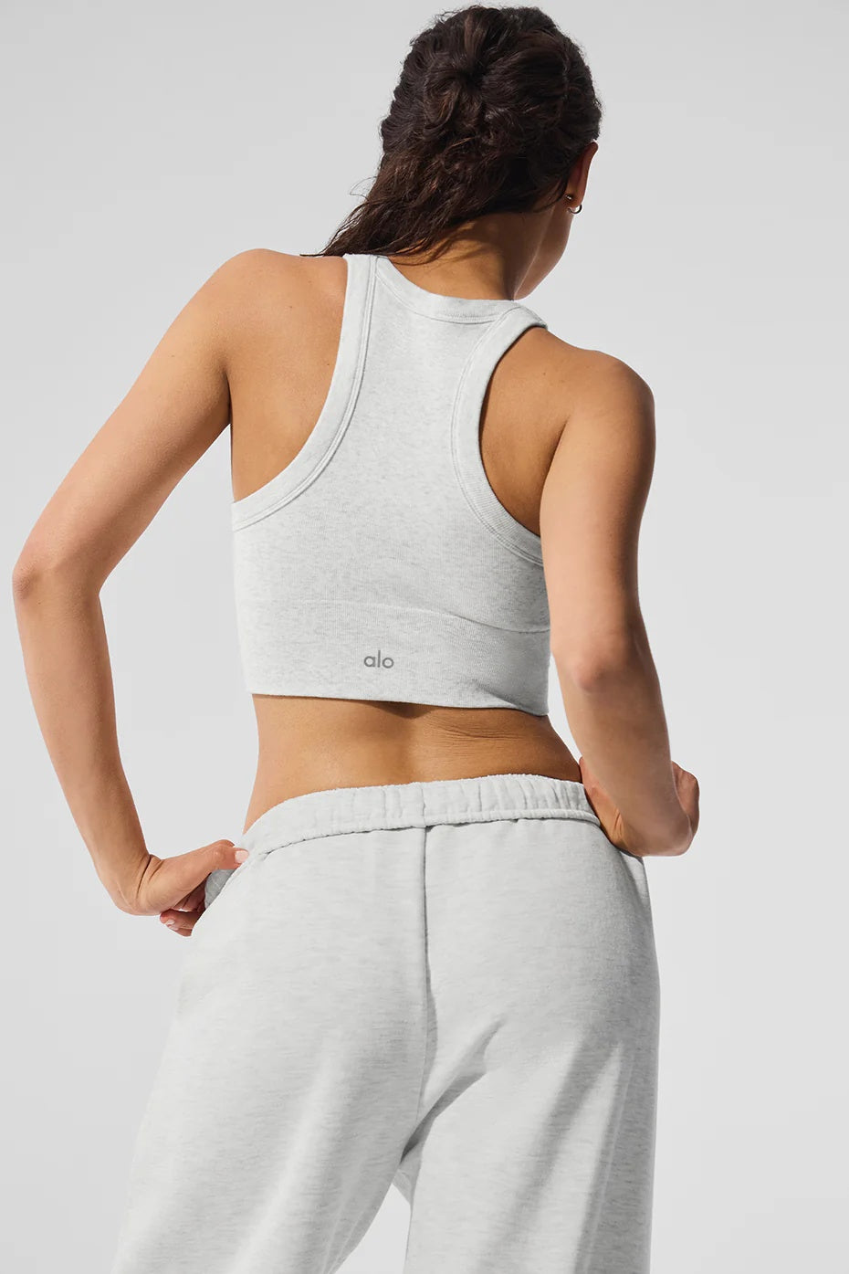 Seamless Delight High Neck Bra - White Heather