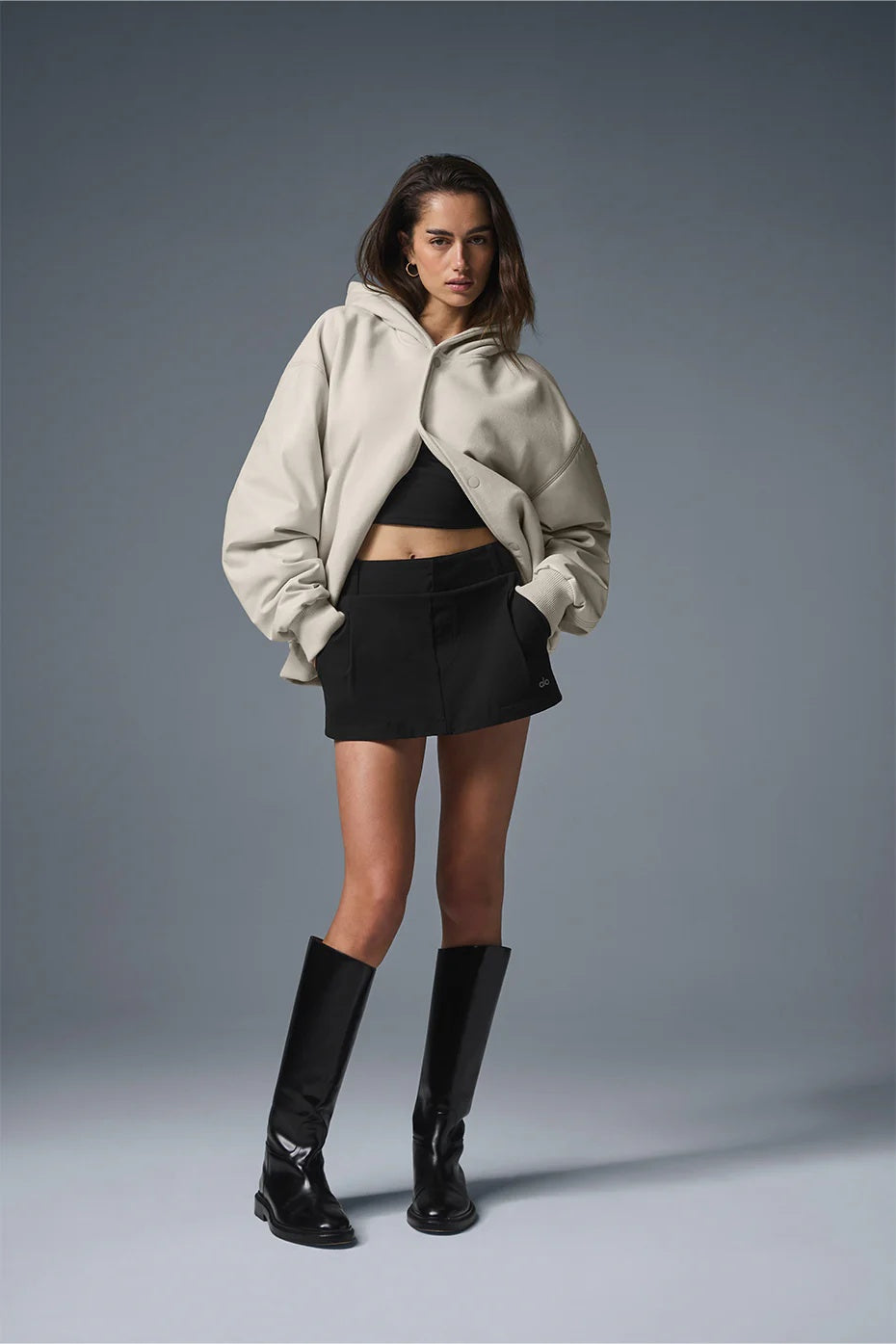 Select Hooded Bomber Jacket - Bone