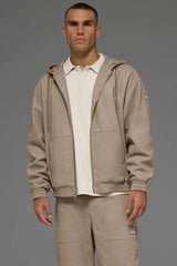 Cotton Canvas Full Zip Hoodie - Gravel