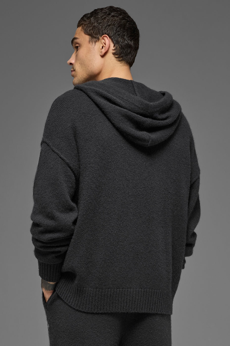 Wool Cashmere New Class Full Zip Hoodie - Black