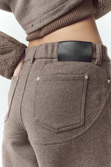Wool Blend Nightcap Wide Leg Pant - Alpine Cocoa Heather